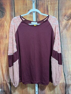 Grace + Emma Lace Long Sleeve Blouse Size XL